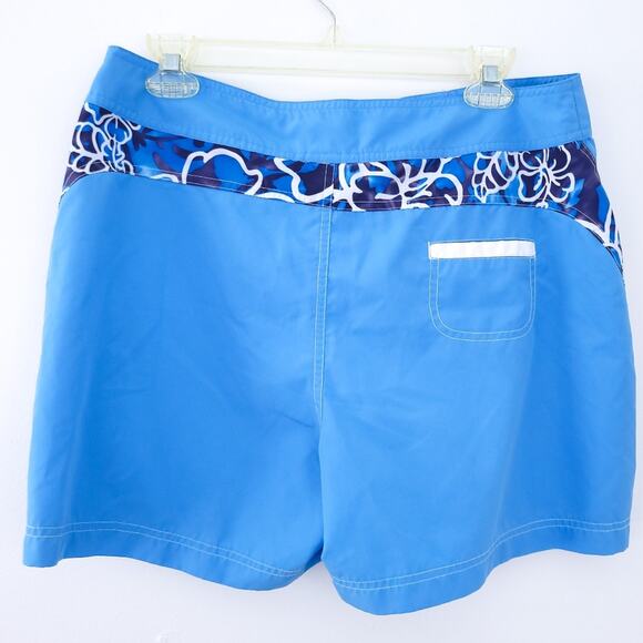 Reebok Men's Board Shorts Swim Medium Blue, White 4" Inseam, Unlined, Hawaiian - Picture 2 of 5